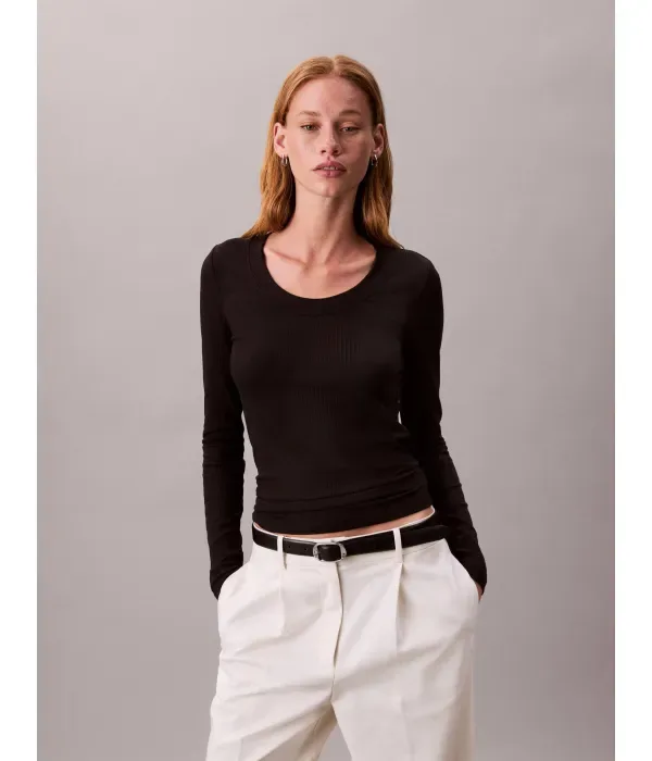 Блуза slim fit Calvin Klein, черный