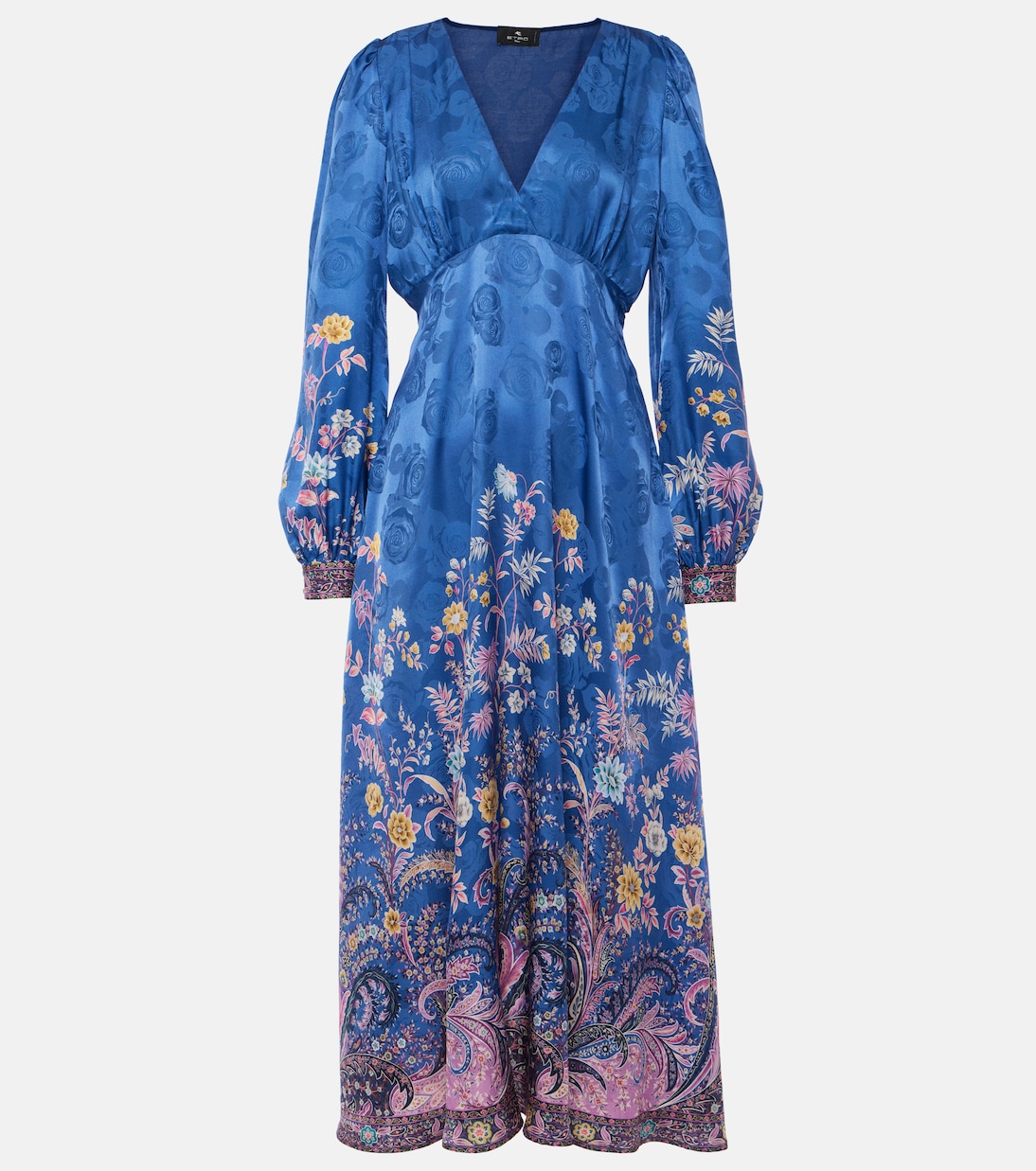 

Платье миди с узором пейсли Etro, Print On Blue Base