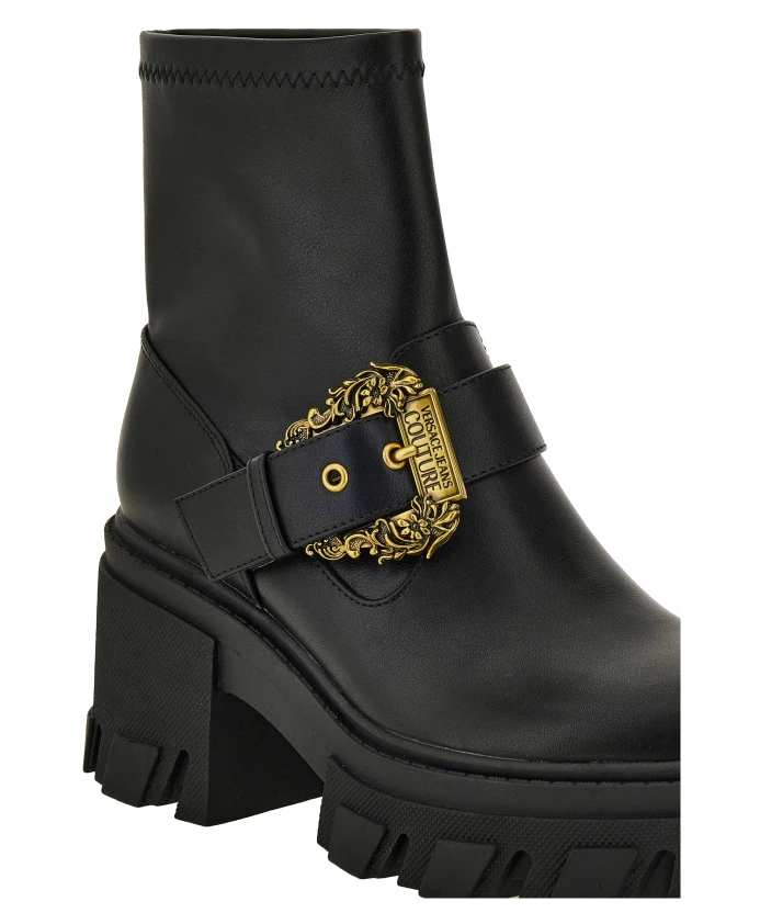 Ботильоны на шнуровке с пряжками и платформенной подошвой Versace, черный — фото 4