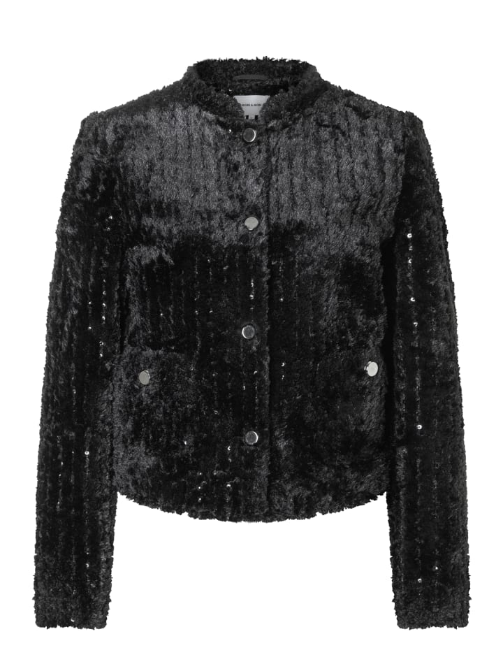 

элегантная куртка из искусственного меха черного цвета More & More
