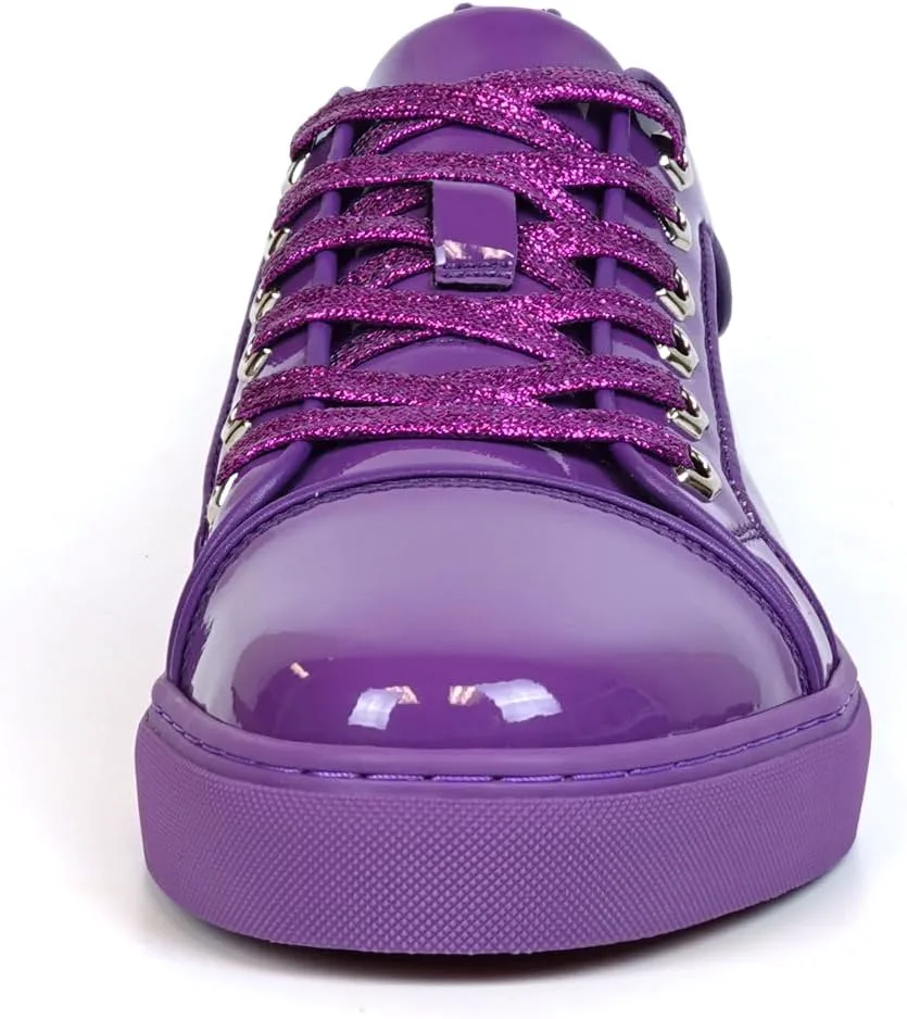 FI-2415-2 Patent Leather Cap tor Lace up Sneaker Fiesso by Aurelio Garcia, фиолетовый — фото 3