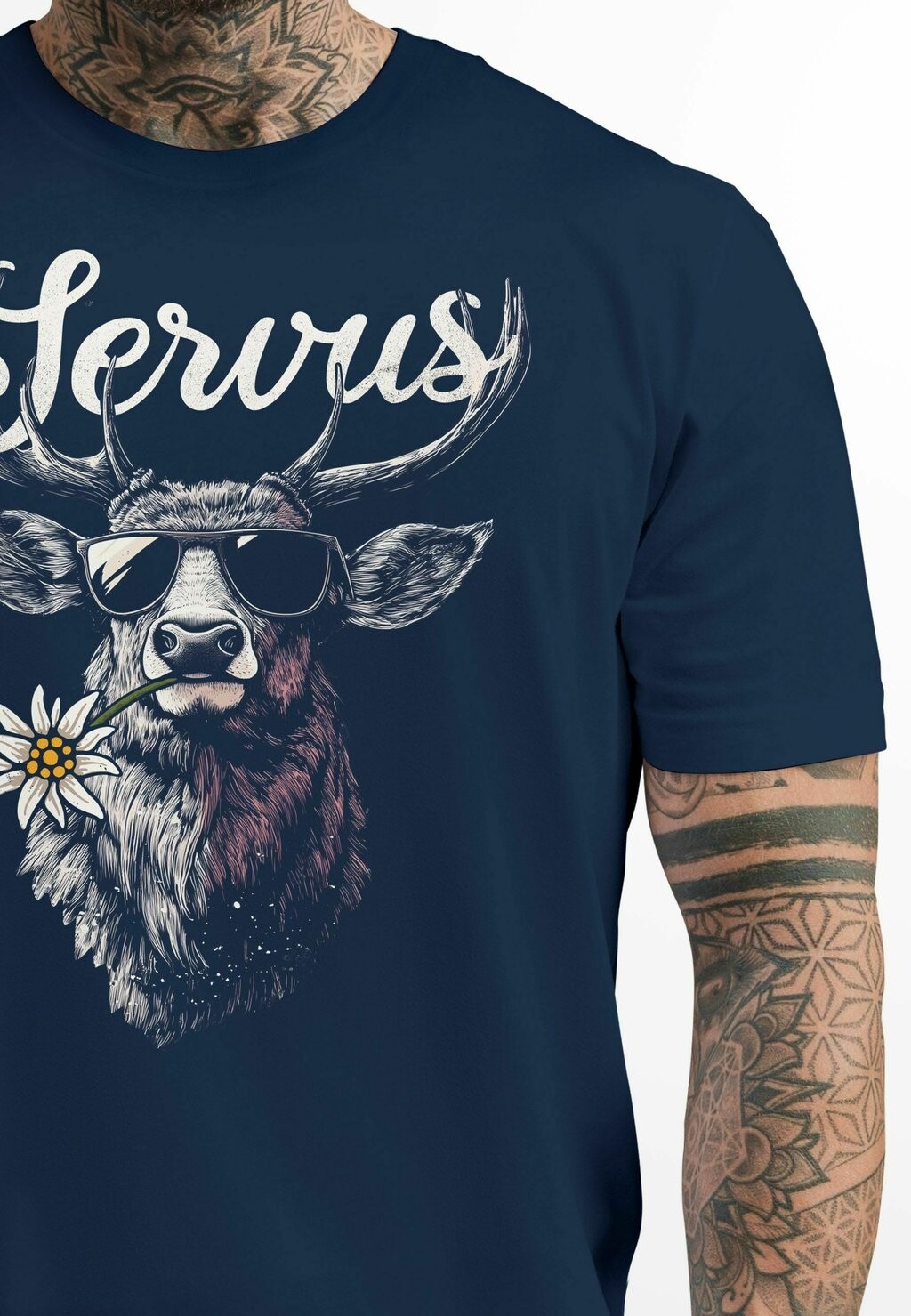 

Футболка с принтом HIRSCH MODERN VOLKSFEST BAYERN SERVUS HALLO FASHION Neverless, синий