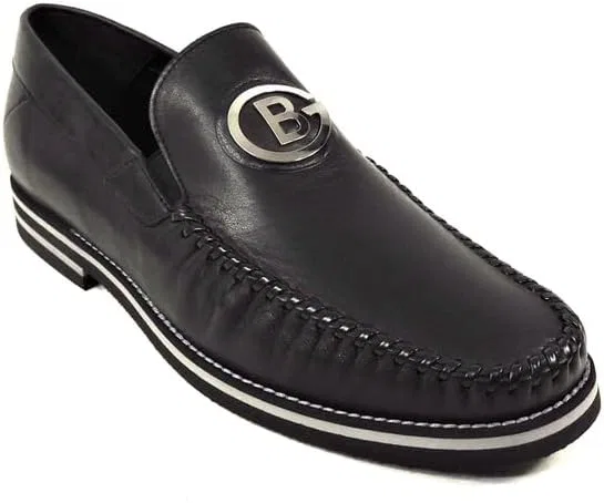 Лоферы кожаные Baldinini Black