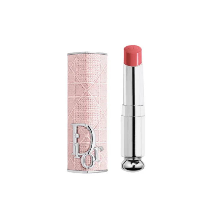 DIOR Увлажняющий крем для сияния кожи 3,2 г, Two-Piece Set: Soft Pink Plaid Lipstick Case+#380 PINK D-SIRE Guava Smoothie Lipstick Refill