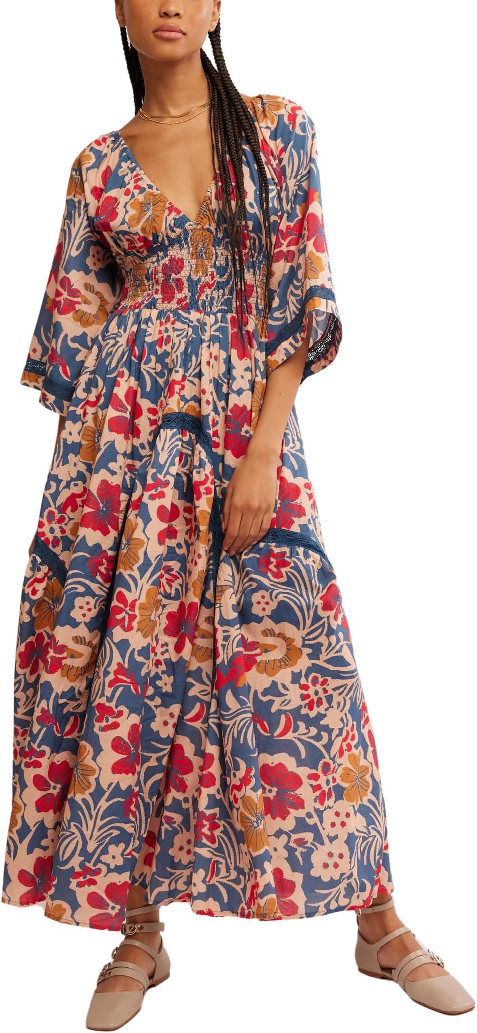 

Платье Free People Printed Dixie Maxi, Vintage Indigo Combo