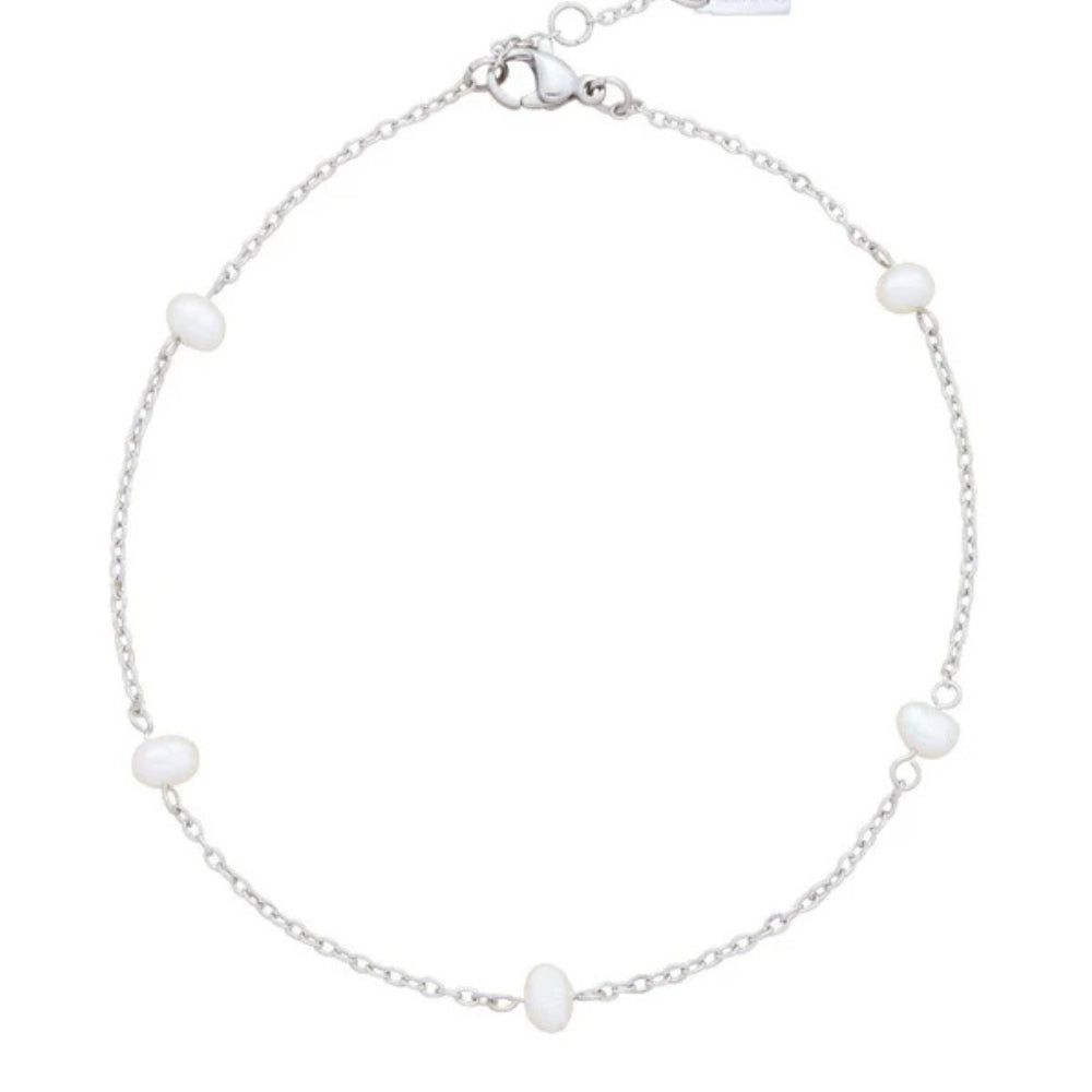 

Браслет Max Ankle, посеребренный, 9,5 дюйма, 5 мм, пресноводный жемчуг, застежка-карабин Pompeii2, серебряный