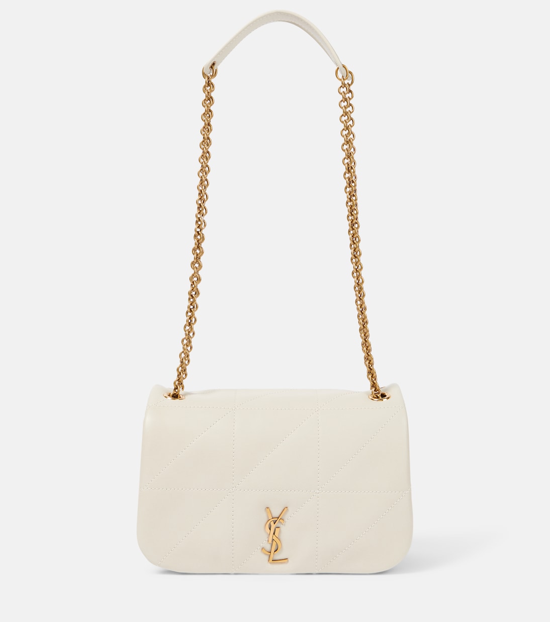 

Джейми 4.3 Миниатюрная кожаная сумка через плечо Saint Laurent, Blanc Vintage