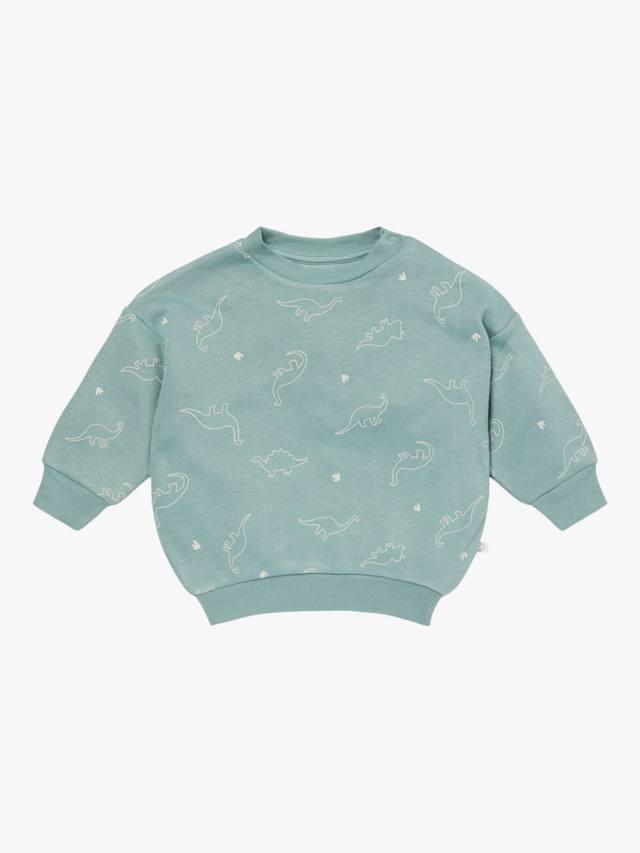 

Детский свитшот из хлопковой смеси MORI, Mint Dino Print