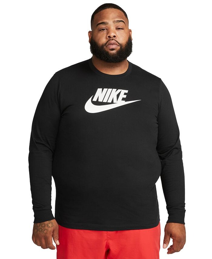

Мужская спортивная футболка с логотипом и длинными рукавами Nike, черный