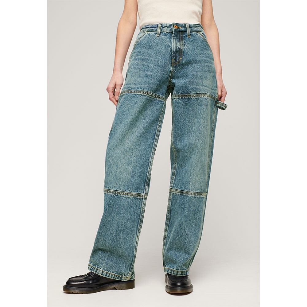 

Брюки Superdry Mid Rise Denim Carpenter, синий