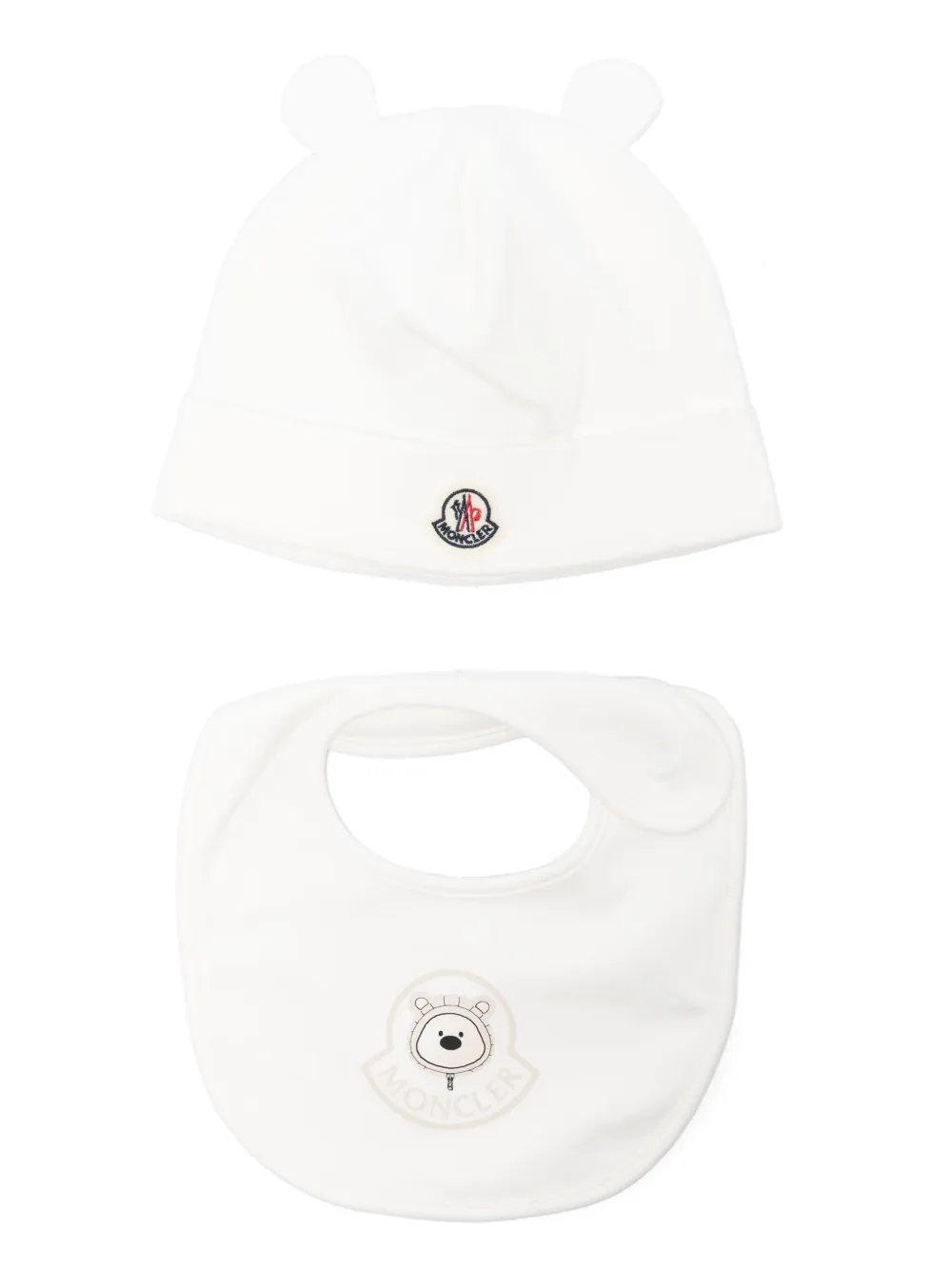 

Комплект из шапки бини и нагрудника Moncler Enfant, белый