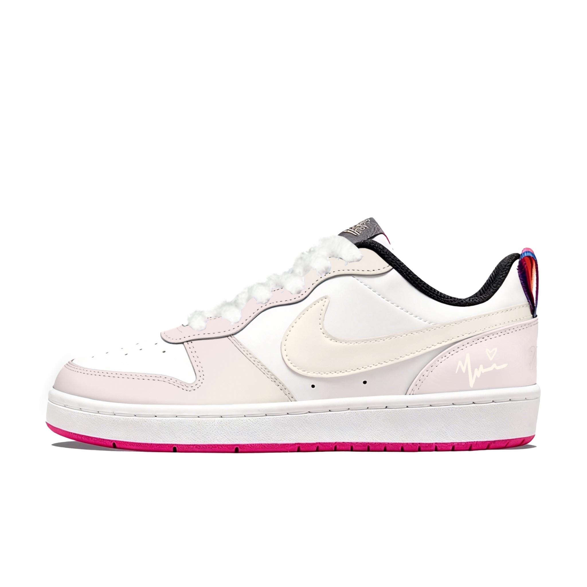 

Nike Court Borough Synthetic Leather Abrasion Resistant Slip Resistant Low top Skateboard Shoes Light Pink Teenagers