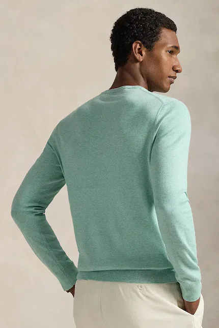Свитер из тонкого трикотажа Polo Ralph Lauren, бирюзовый — фото 2