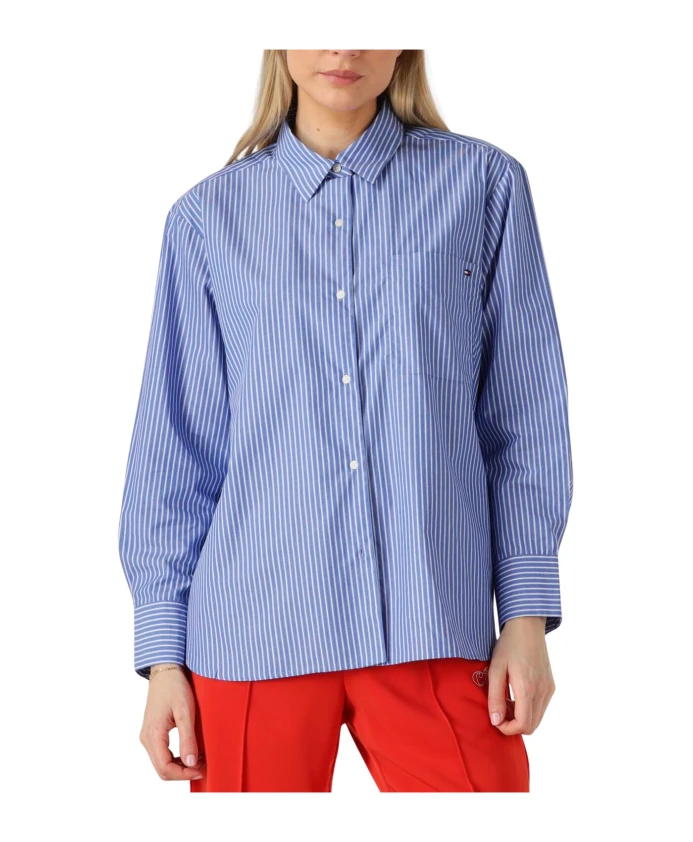 

Рубашка из поплина свободного кроя Tommy Hilfiger, синий