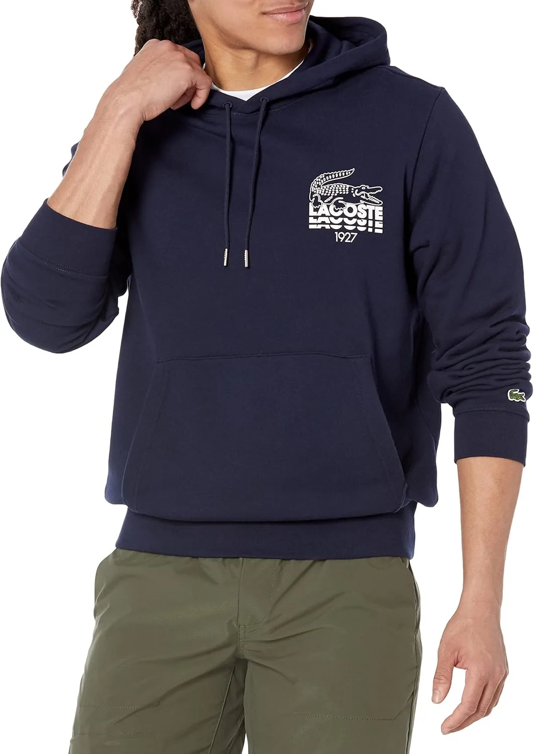Толстовка Lacoste с капюшоном из хлопкового флиса