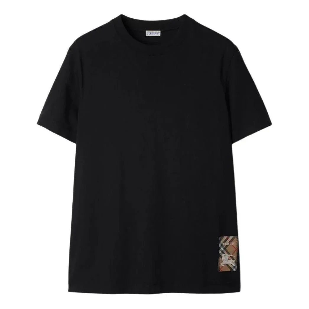 Футболка Burberry 26 Check Label, хлопковая, черный