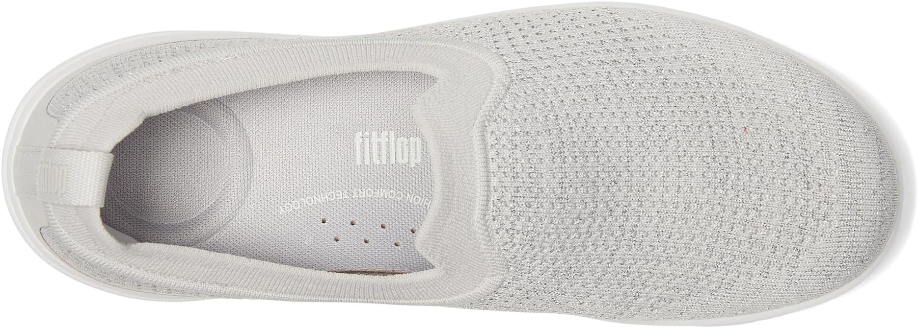 Кроссовки FitFlop Super-Q Knit Slip-Ons, цвет Arctic Grey/Silver — фото 2
