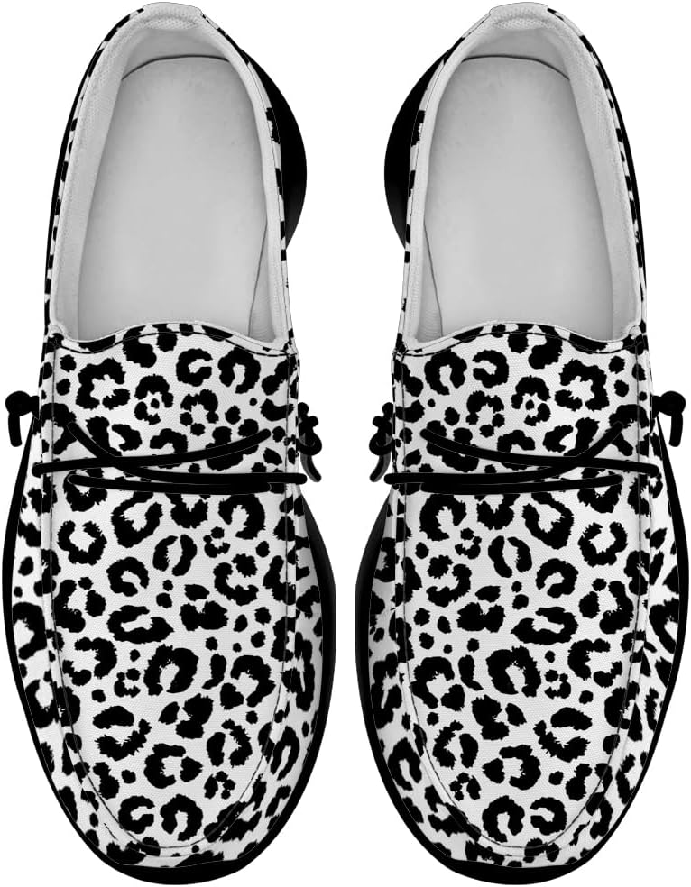 

Лоферы Quorax с леопардовым принтом для женщин и мужчин, слипоны, обувь для ходьбы, подарки для женщин и мужчин, белый/черный