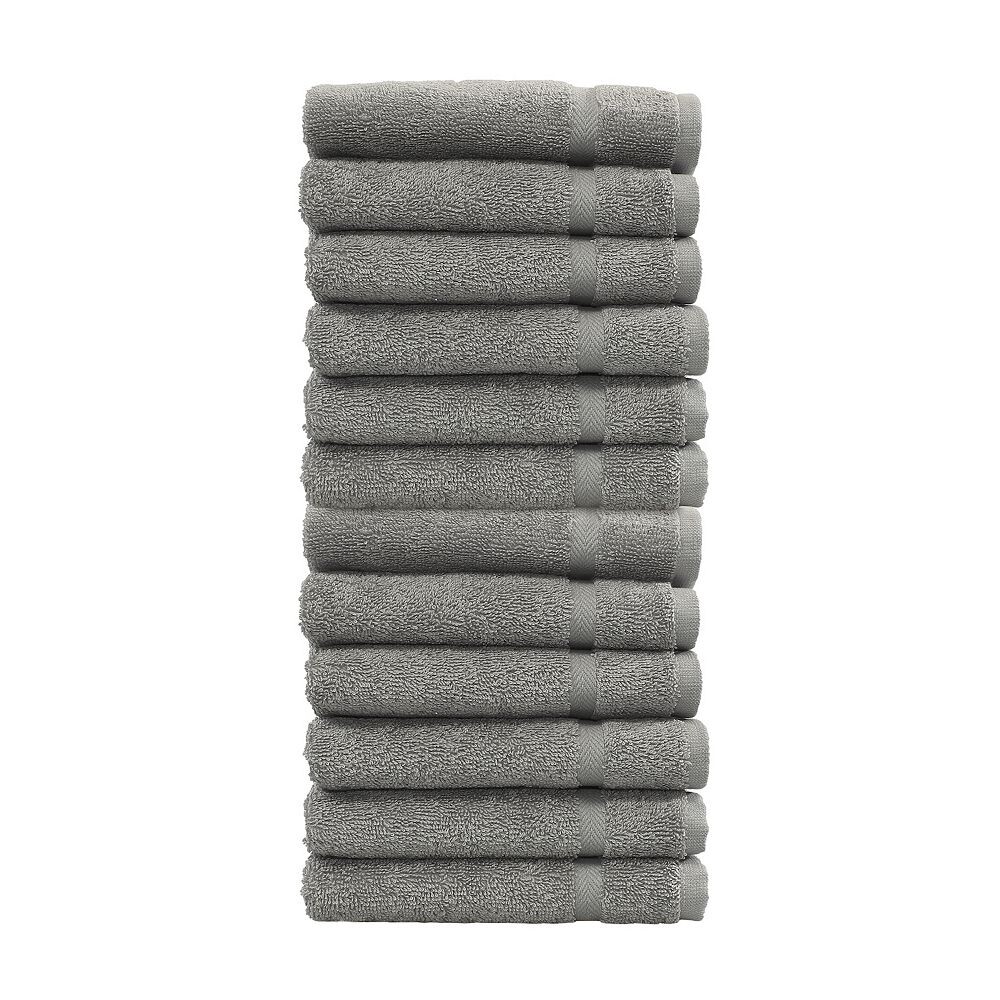 

Linum Home Textiles Турецкий хлопок Denzi Набор из 12 мочалок, цвет Dark Grey