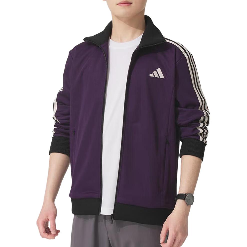 Adidas Куртка с тремя полосками мужская легендарная фиолетовая, Legend Purple — фото 3