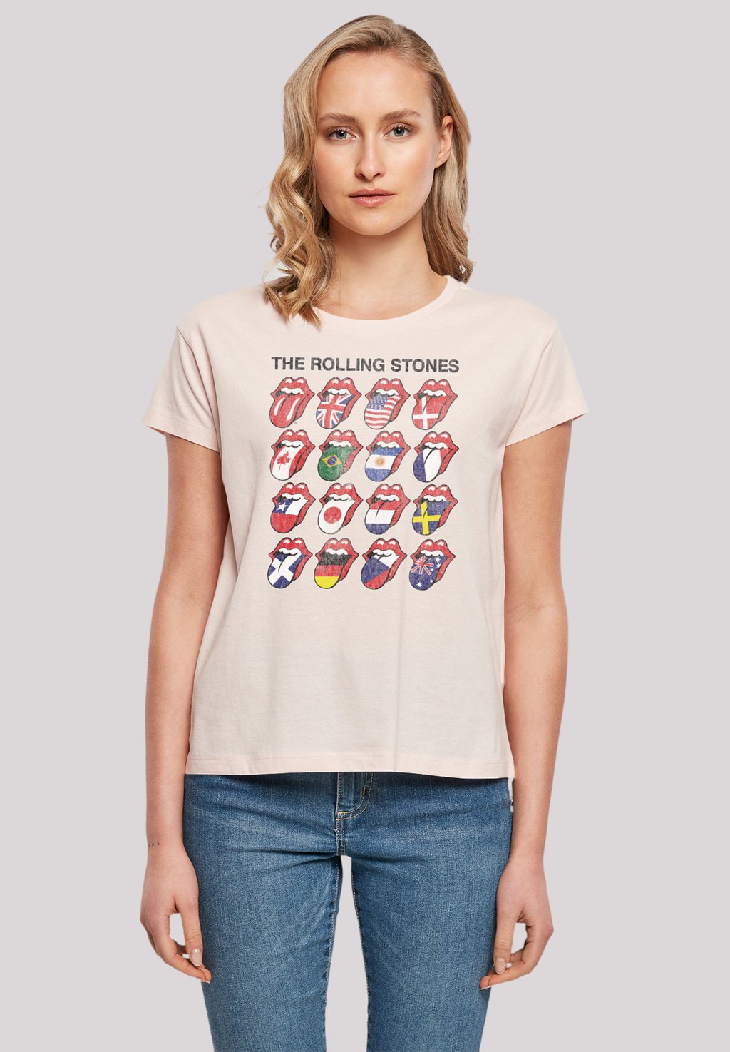 

Футболка с принтом THE ROLLING STONES F4NT4STIC, розовый