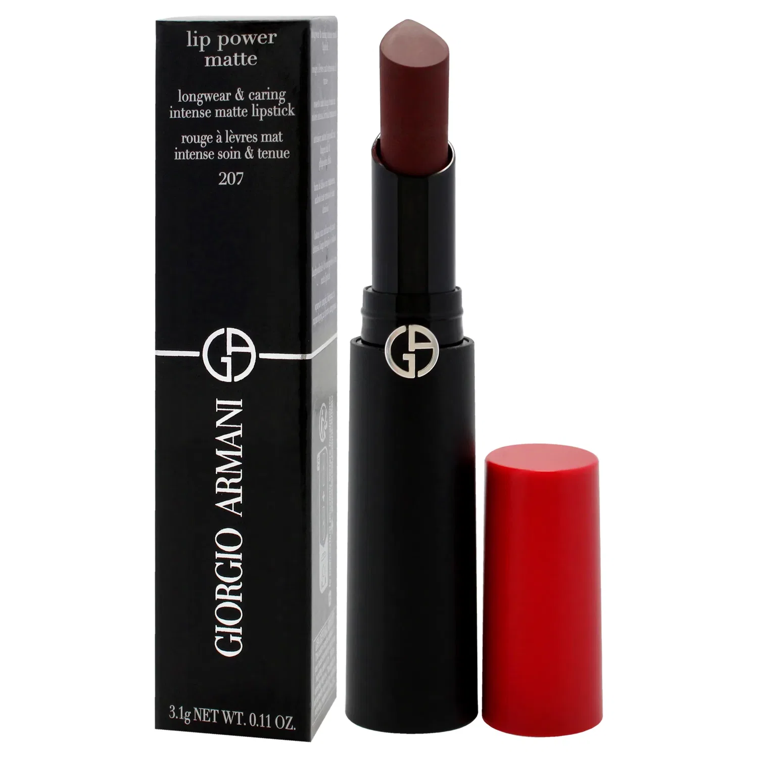 Стойкая матовая помада Lip Power Matte Longwear Lipstick - 207 Devoted от Giorgio Armani для женщин - 0,11 унции, коричневый — фото 4
