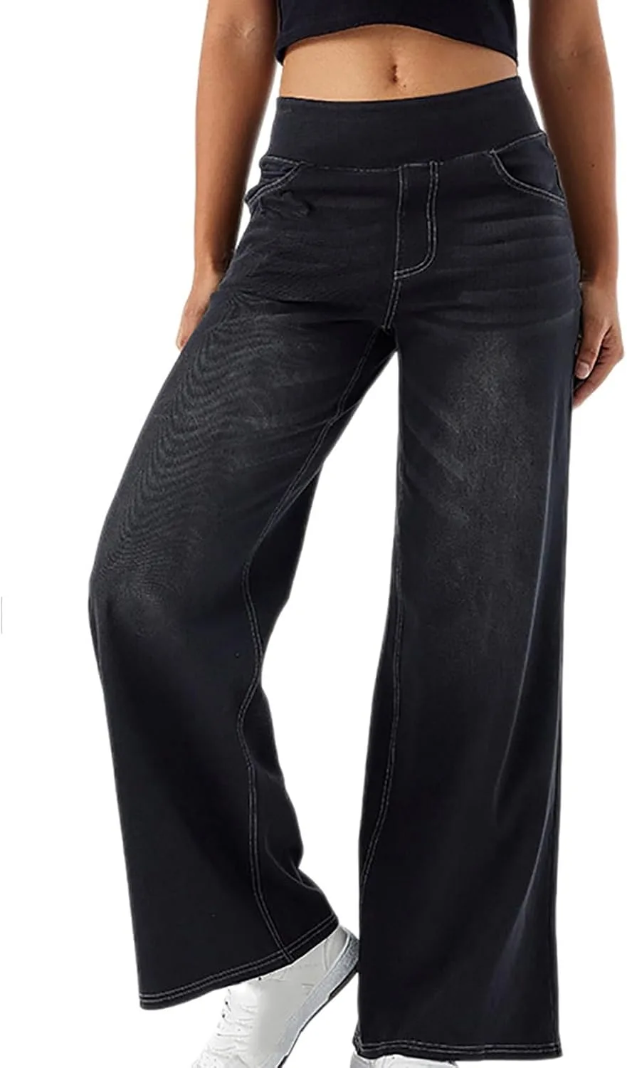 

Женские джинсы Wide Leg High Waisted Stretchy Straight с карманами