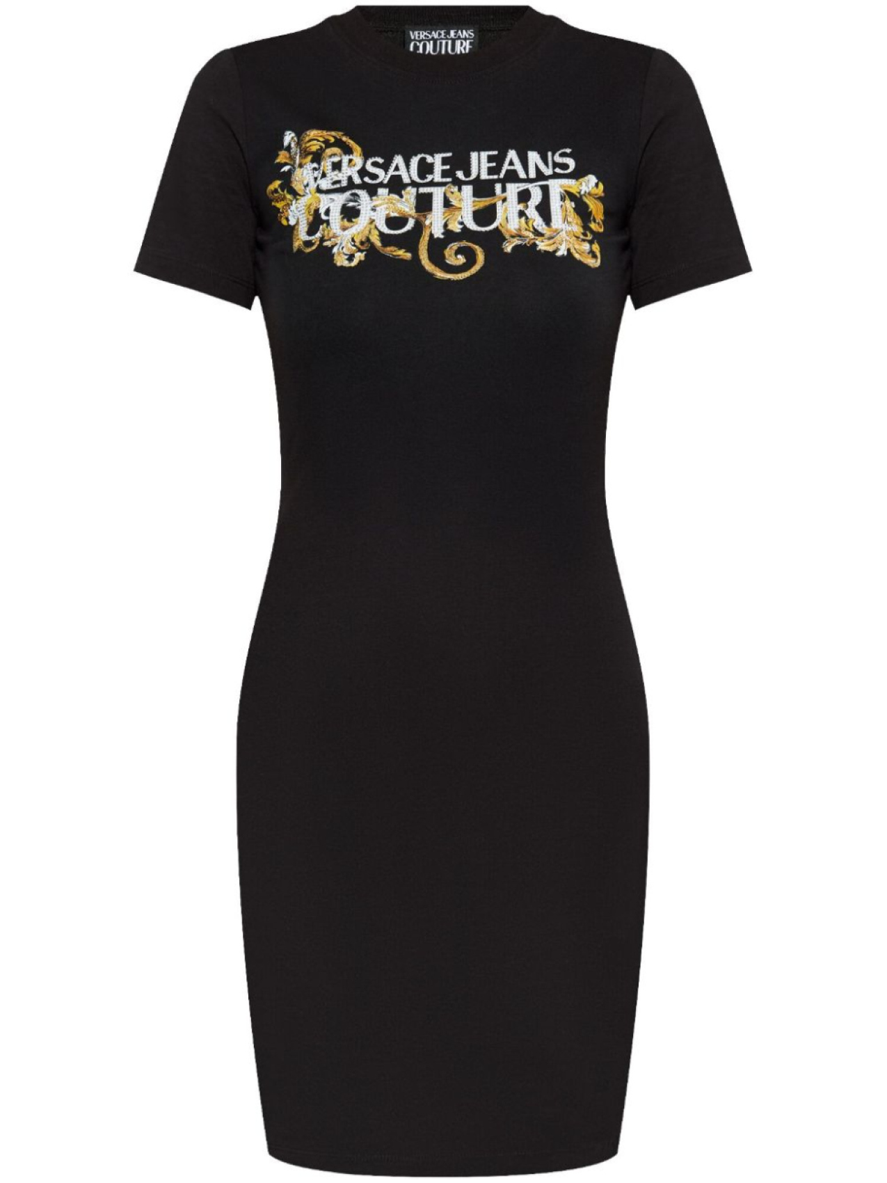 

Versace Jeans Couture Crystal Outline Barocco мини-платье, черный