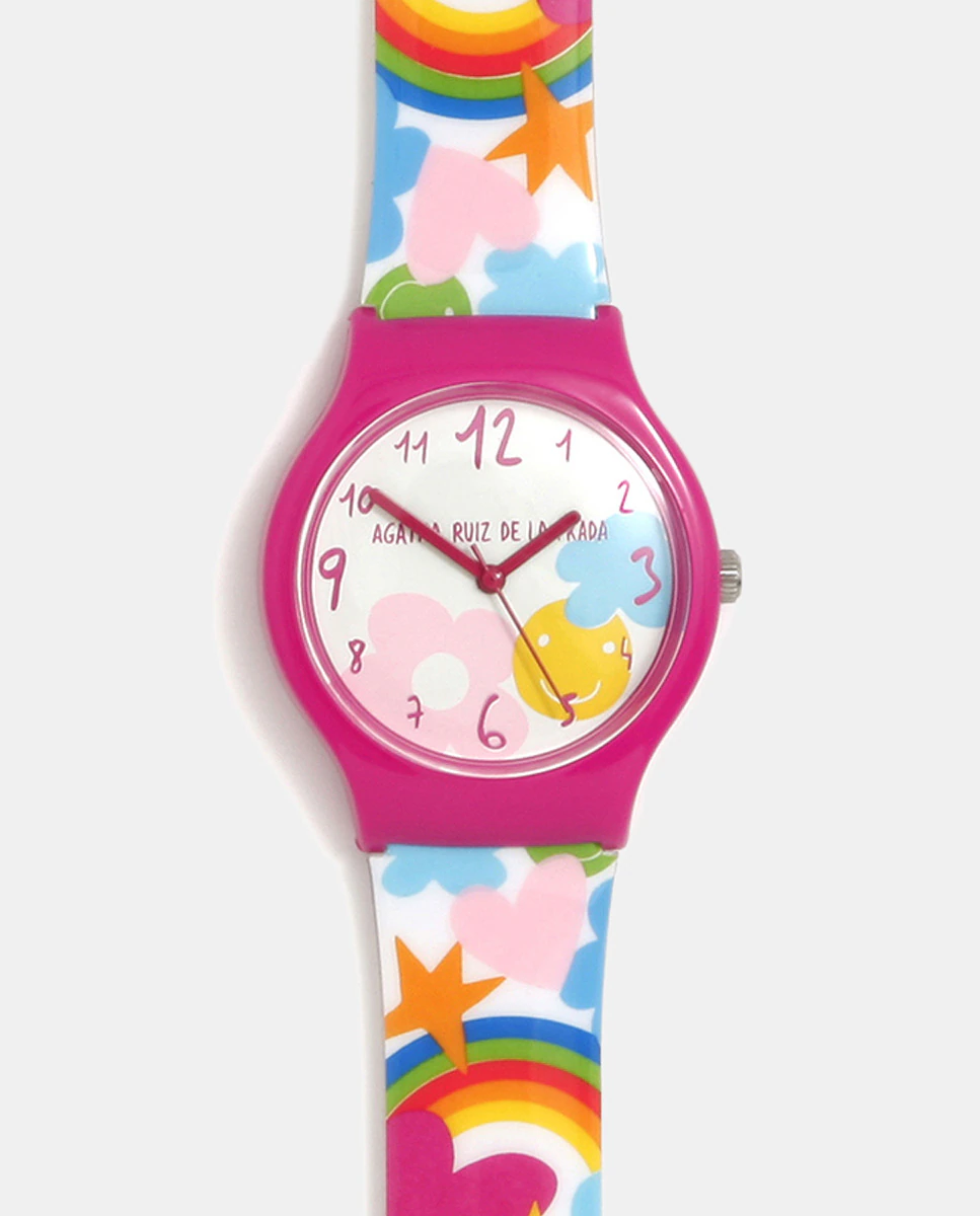

Женские часы Flip AGR352 из ПВХ с разноцветным принтом Agatha Ruiz de la Prada