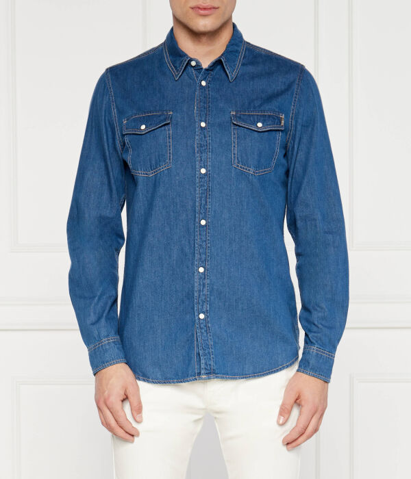 

Рубашка мужская Pepe Jeans London джинсовая с накладными карманами, синий