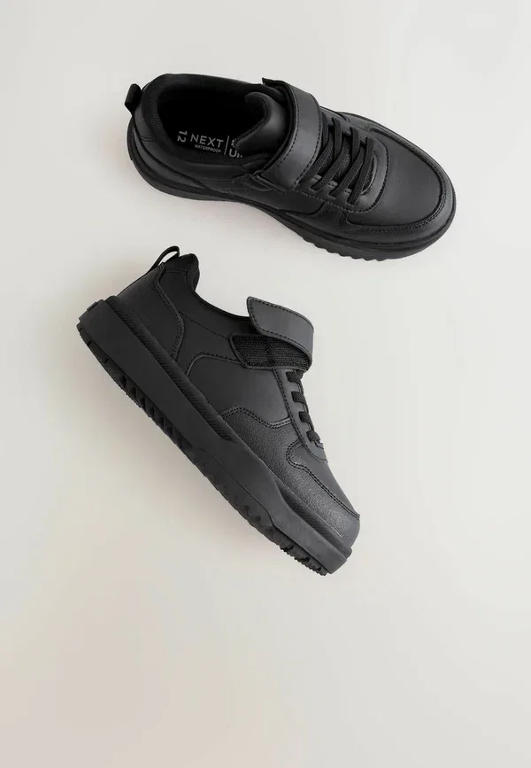 Туфли школьные Regular fit, Next, водонепроницаемые, на липучке и эластичной шнуровке, черный — фото 3