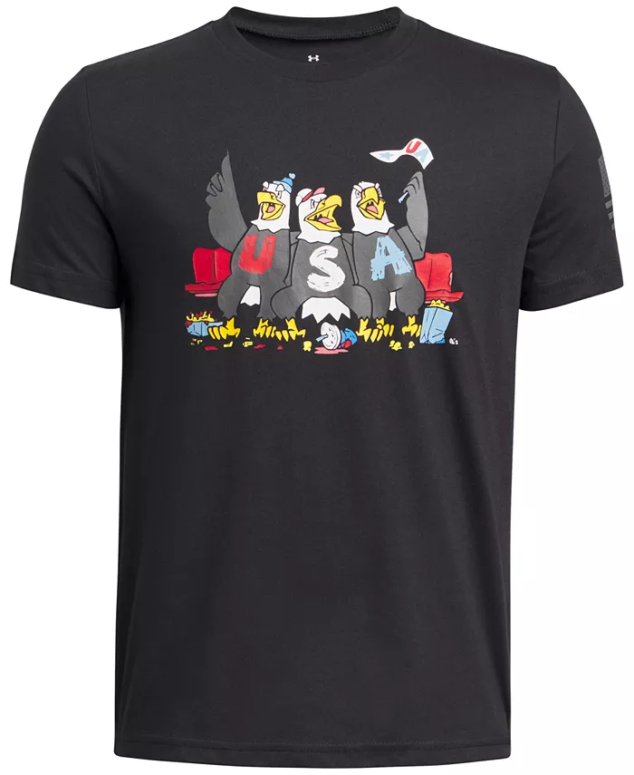 

Футболка с графическим принтом "Freedom Fun Eagle" для мальчиков старшего возраста Under Armour, черный