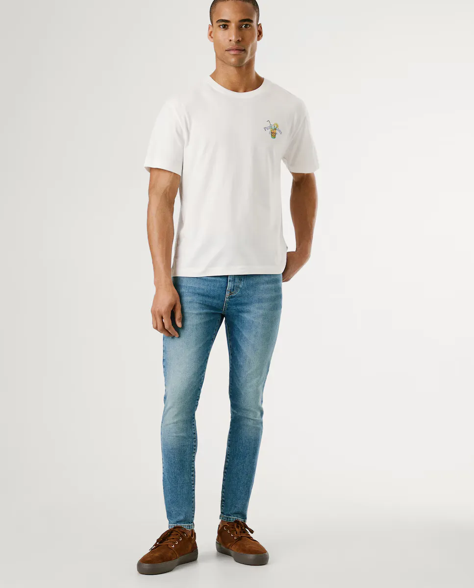 

Мужские джинсы Finsbury скинни с эффектом поношенности Pepe Jeans, синий