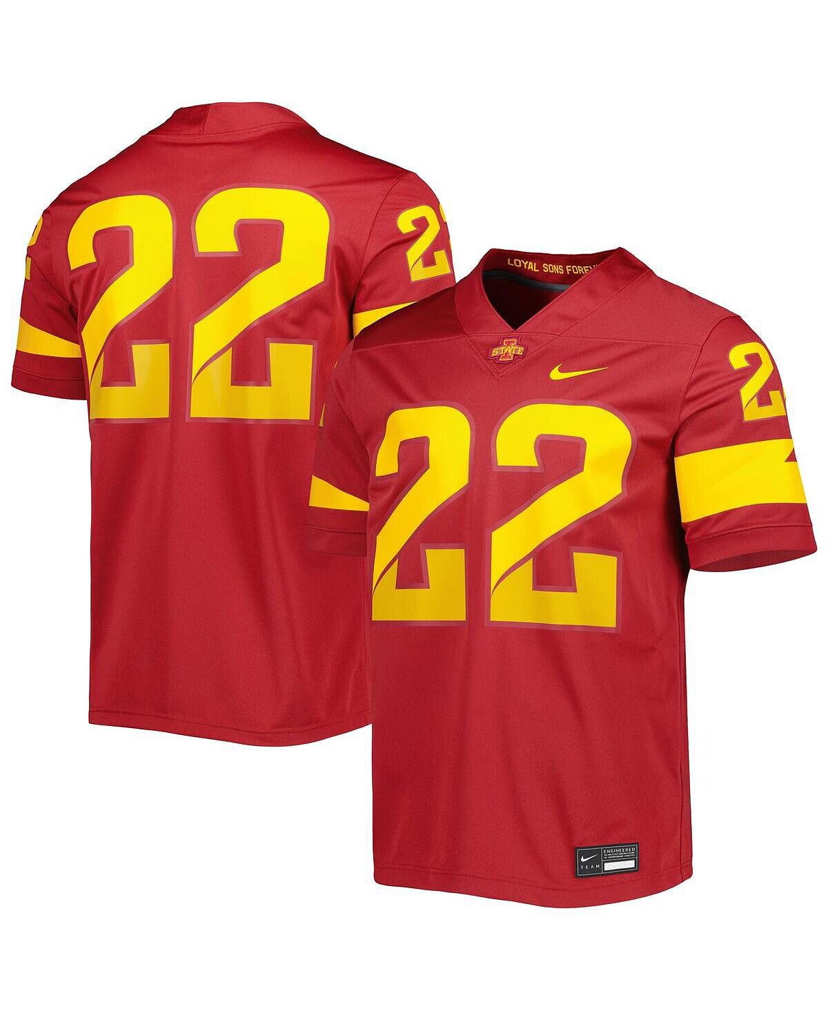 

Мужская футбольная майка № 22 Cardinal Iowa State Cyclones Untouchable Nike