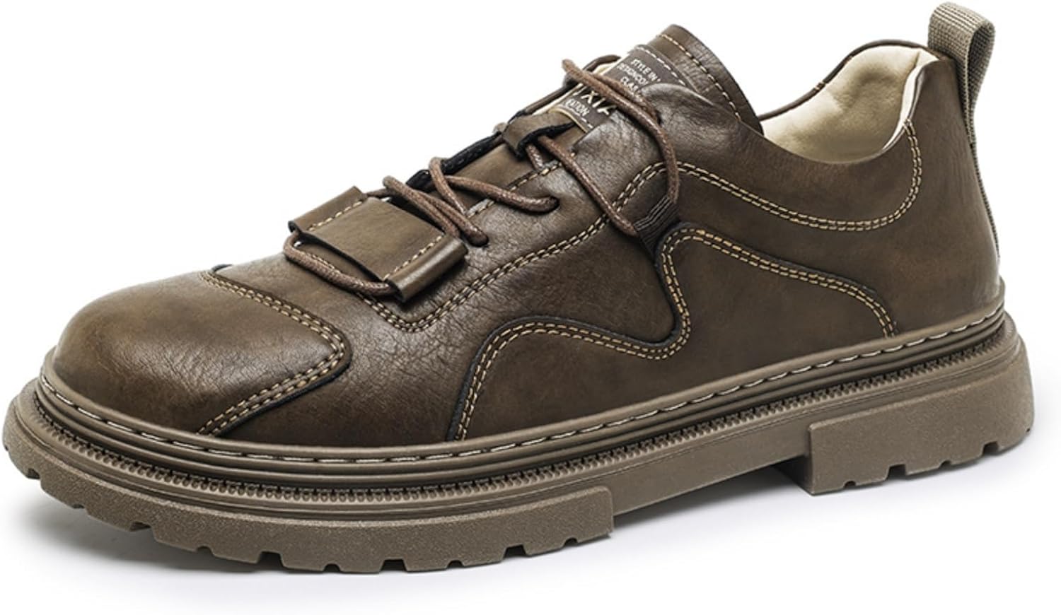 

Мужские повседневные кроссовки с шнуровкой, удобная толстая подошва для тенниса и ходьбы, ретро стиль, дышащие, износостойкие, роскошные модные кеды для скейтборда Aokisx, хаки