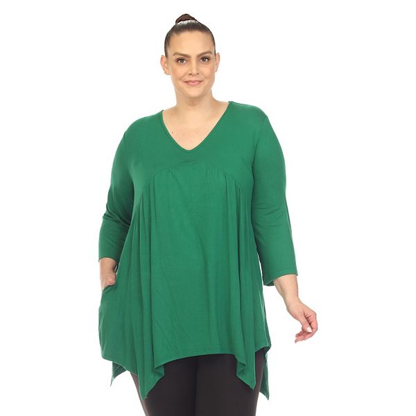 

Женский топик с завышенной талией и V-образным вырезом Plus Size Wm Fashion, Green