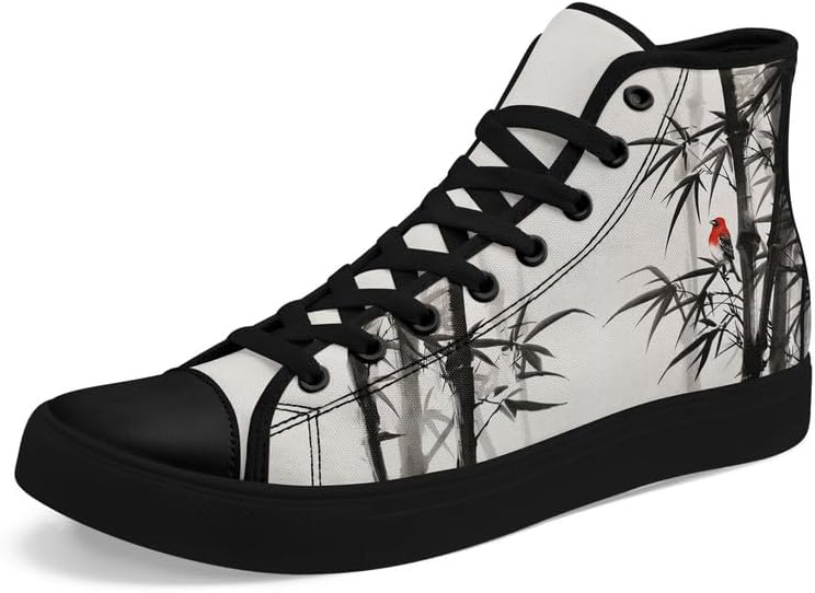 

Высокие кеды AWSOLE в китайском стиле из канвы, комфортные, с рисунком панд, бамбука и журавлей, восточные повседневные обувь для мужчин и женщин, белый/черный/оранжевый