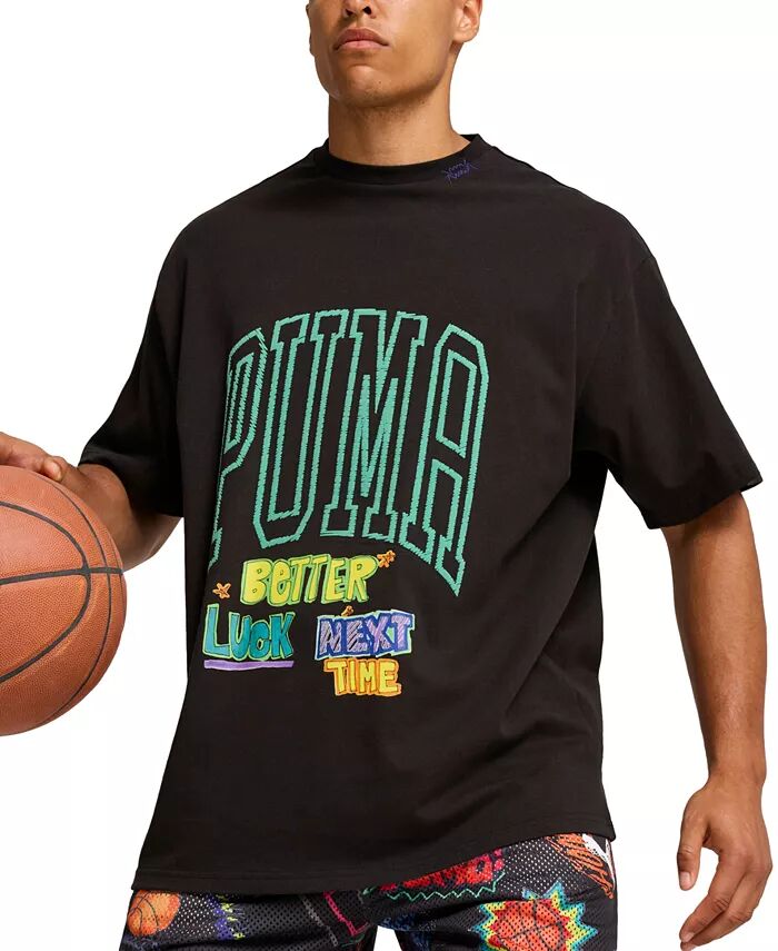

Футболка мужская с графическим логотипом Hoops Puma, черный