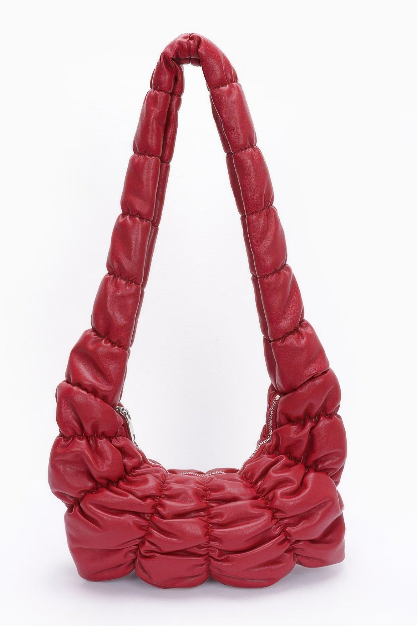 

Женская плиссированная сумка через плечо из искусственной кожи FASHNZFAB, Burgundy