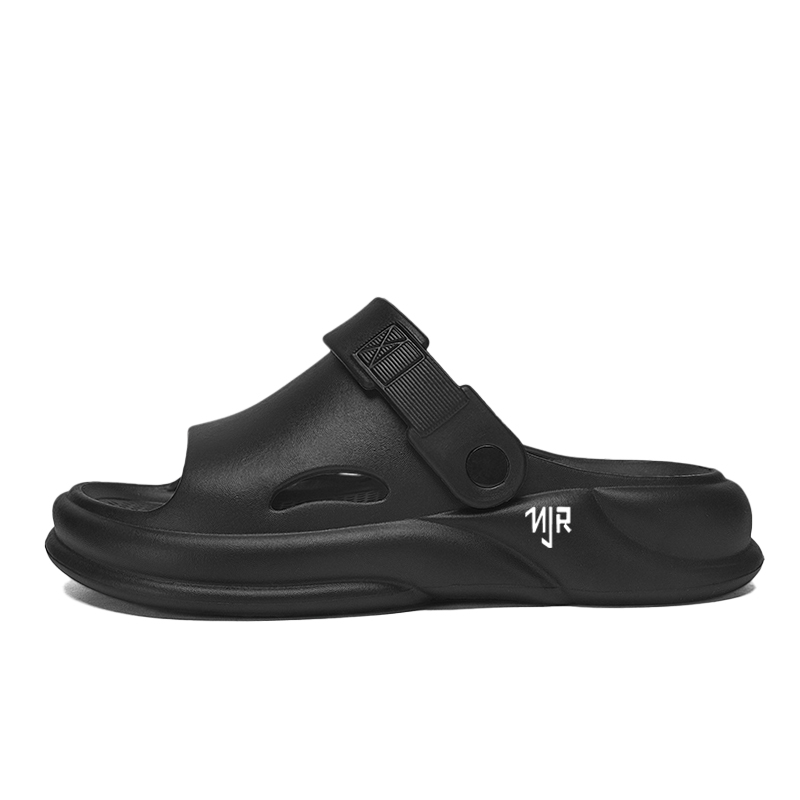 

NANJIREN Скользоустойчивые износостойкие шлепанцы унисекс черные, цвет Black