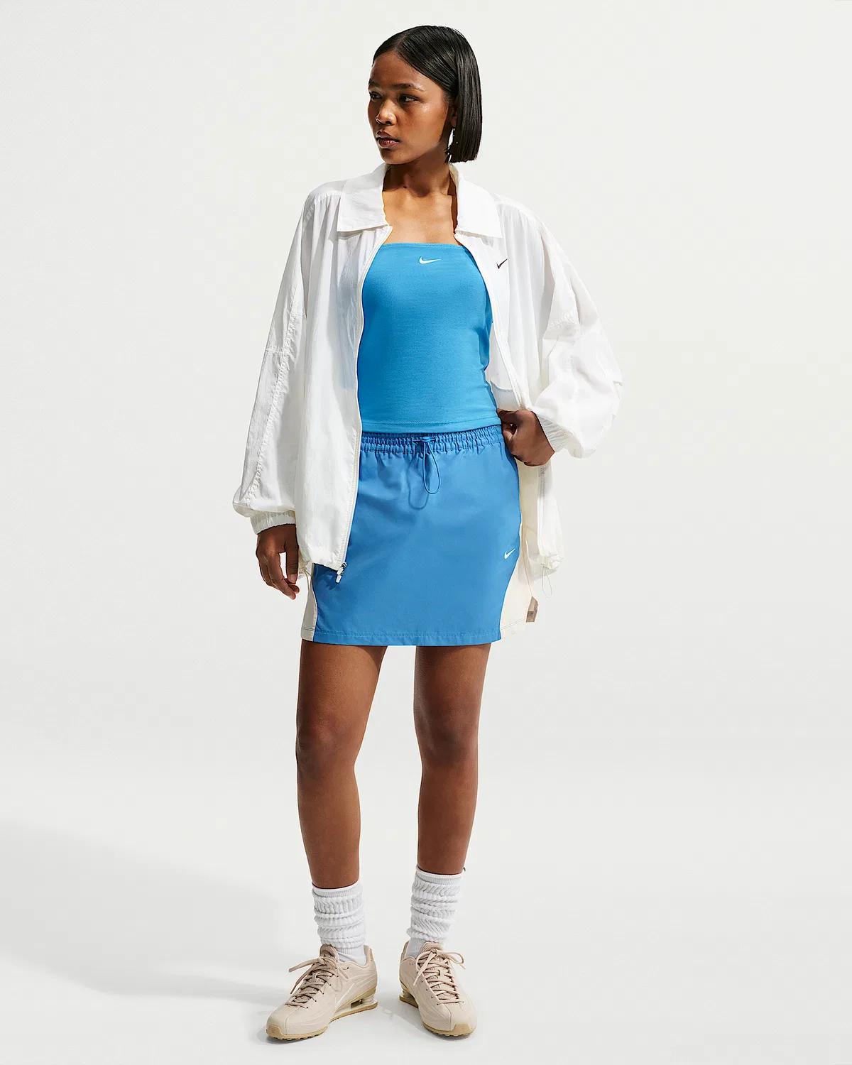 Женская мини-юбка со средней посадкой Nike Sportswear, Light Photo Blue/Chalk/Chalk