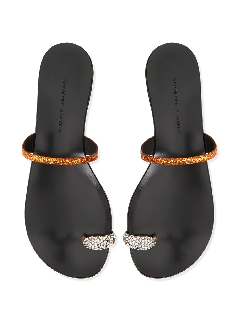 Шлепанцы с кольцом на большой палец Giuseppe Zanotti, золотой — фото 4
