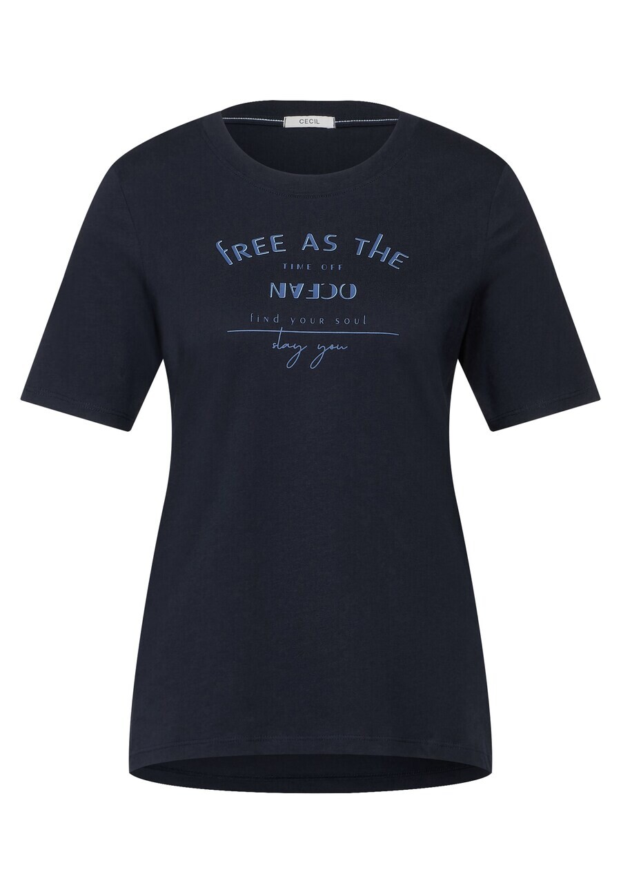 

Футболка Cecil, синий/темно-синий