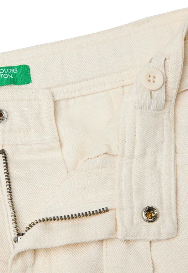 Брюки свободного кроя с поясом United Colors Of Benetton, белый — фото 3