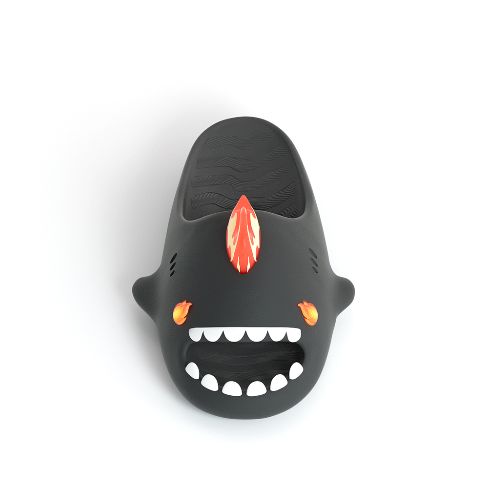 Sharkicks Fire Monster Сланцы Унисекс HelloSlippers, Неоново-зеленый — фото 4