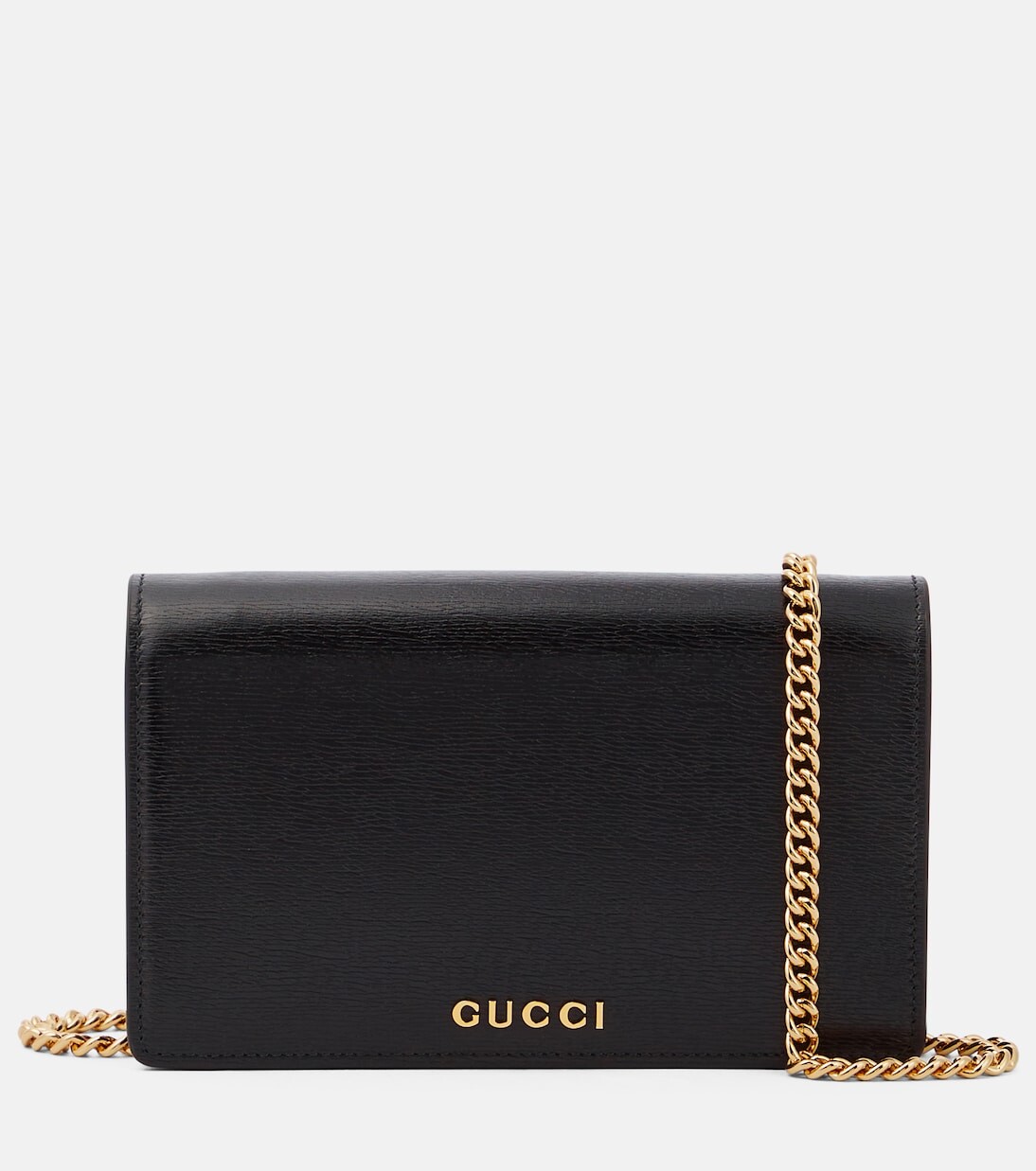 

Кожаный кошелек на цепочке с надписью gucci Gucci, черный