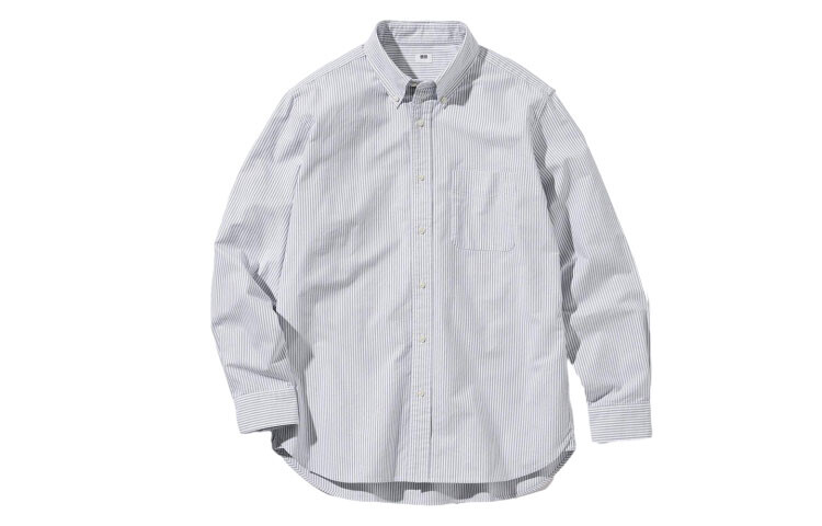 

Мужская рубашка UNIQLO, цвет Asphalt Gray