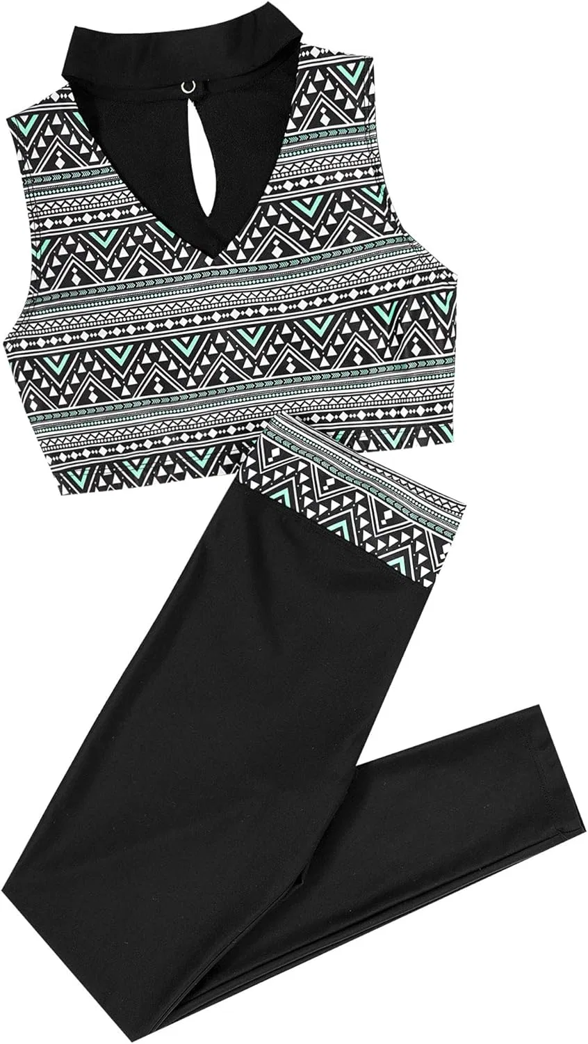 Детский спортивный комплект Hansber, топ и леггинсы, Light Black — фото 4