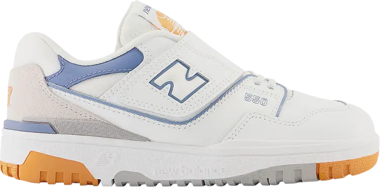 

Кроссовки 550 Bungee Lace Top Strap Little Kid 'White Mercury Blue', белый