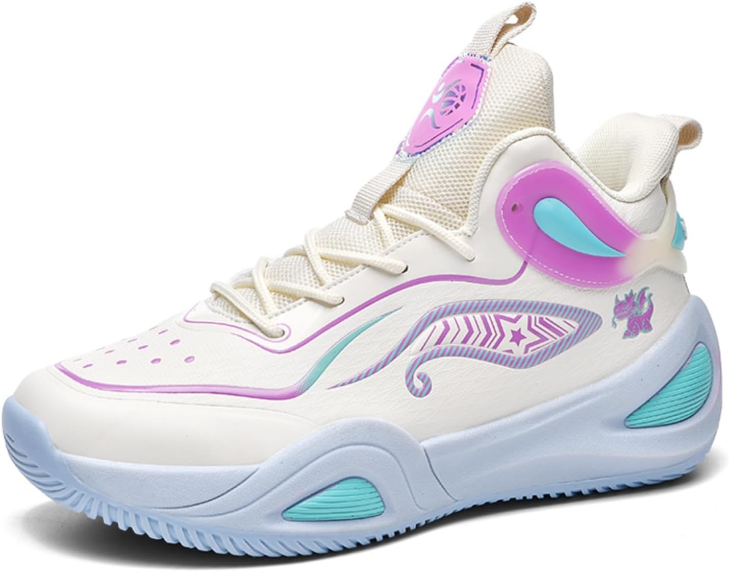 

Мужские высокие кроссовки на шнуровке из сетчатой ткани для баскетбола, модные, удобные, с противоскользящей подошвой для бега, ходьбы и тренировок Boaobaihuo, бежевый